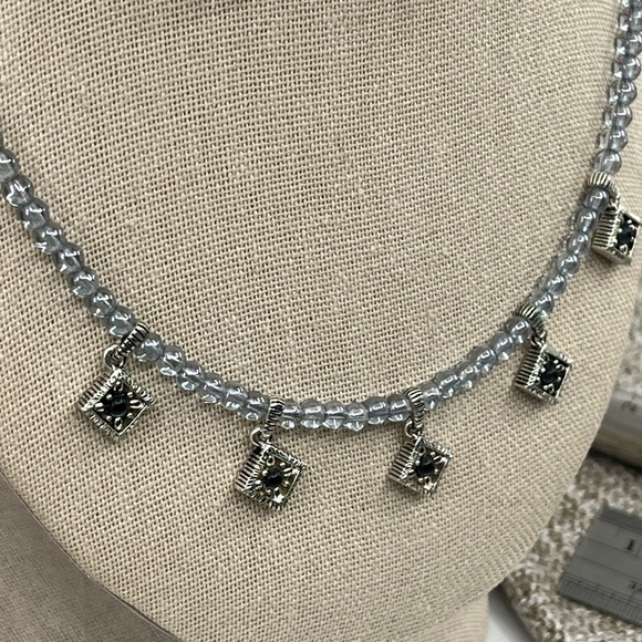 ✨ Vintage Napier Azure Dreams 16-18" Station Necklace - Picture 3 of 17